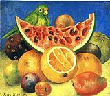 Frida Kahlo Canvas Paintings - Still Life with Parrot